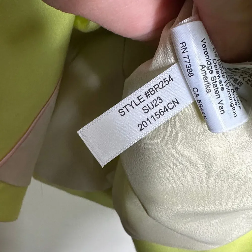 J. CREW COLLECTION Cropped Blazer City Drapey Twill Pale Kiwi Green Yellow {XX3}